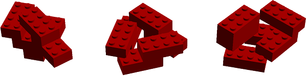 six lego bricks combinations