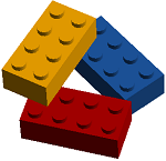 An example of how to connect 3 bricks at the corners Configuration consisting of 3 bricks