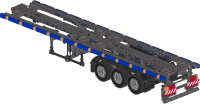 Container trailer for 40ft containers with bumper activated legs