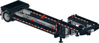 Trailer for helicopter ground transport. Legs and decoupling activated by reversing.